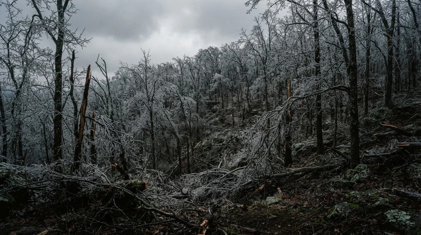 Ice storm damage to hardwoods in northeast Arkansas