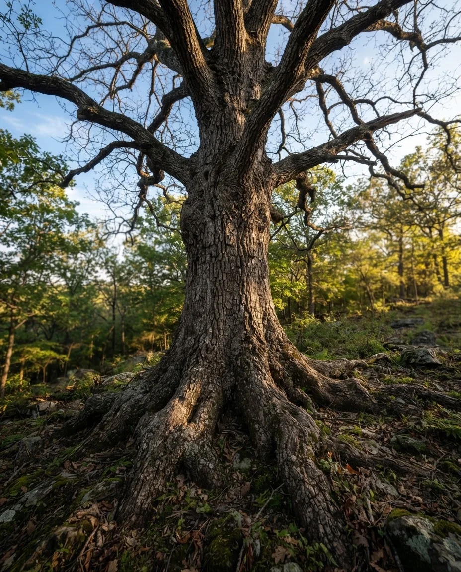 Mature hardwood trunk on a property in Osceola, Arkansas